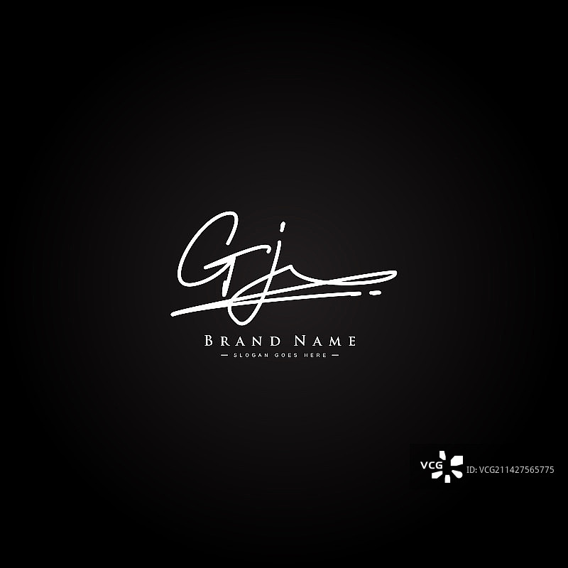 GJ手写签名Logo模板图片素材