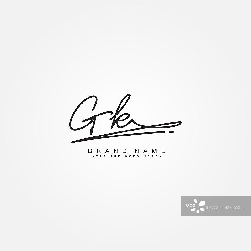 gk字母手写签名logo图片素材