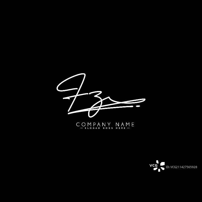 手写FZ首字母logo模板图片素材