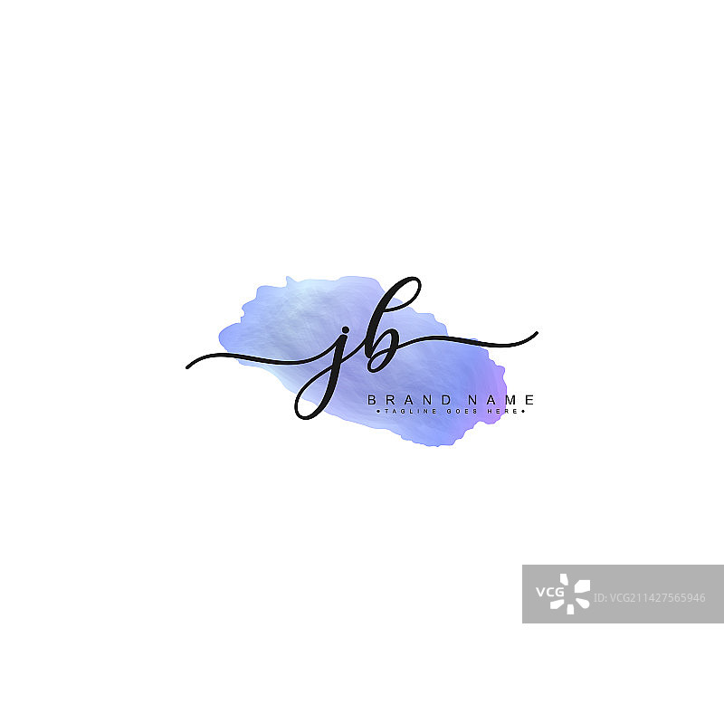 水彩JB字母logo模板图片素材