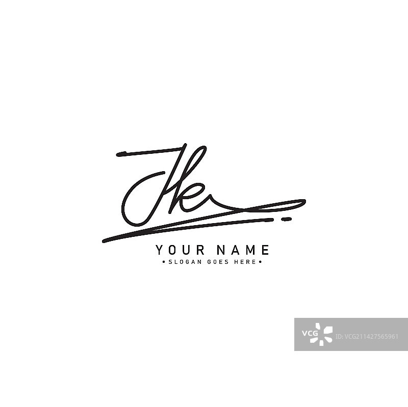 手写体字母JK标志模板图片素材