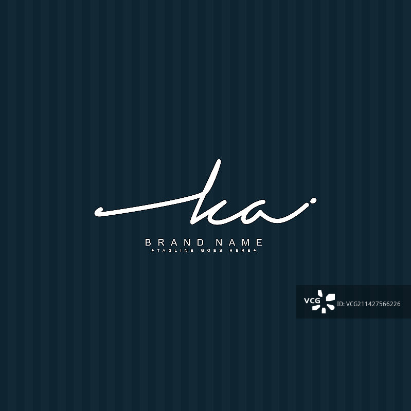 签名风格KA首字母标志图片素材