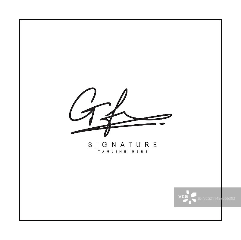 字母GF简约签名标志图片素材