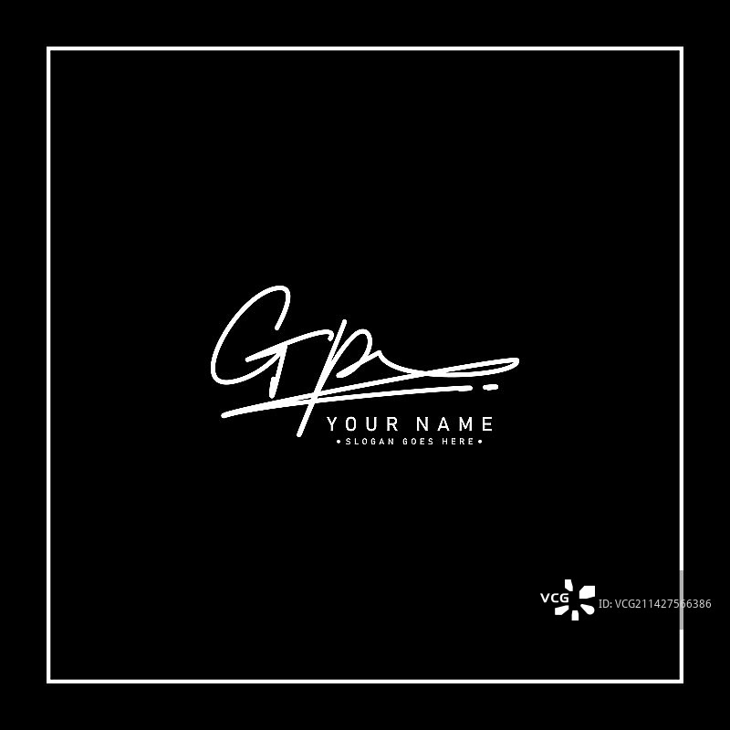 字母GP的简约签名Logo图片素材