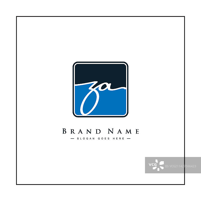 ZA手写签名logo模板图片素材