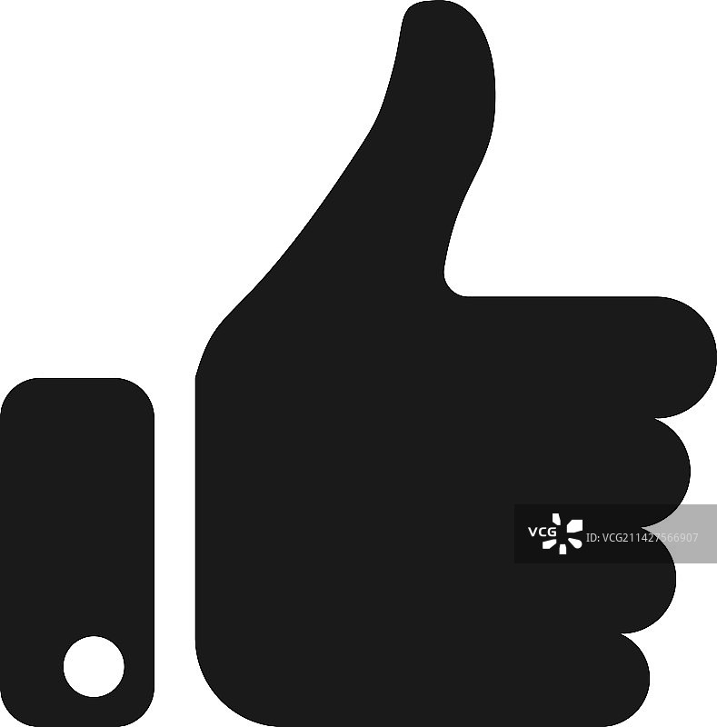 黑色点赞轮廓社交图标图片素材