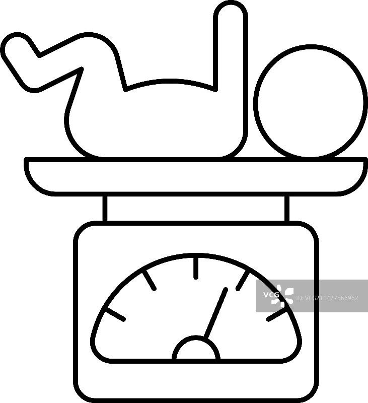 健康新生儿体重秤线性图标图片素材