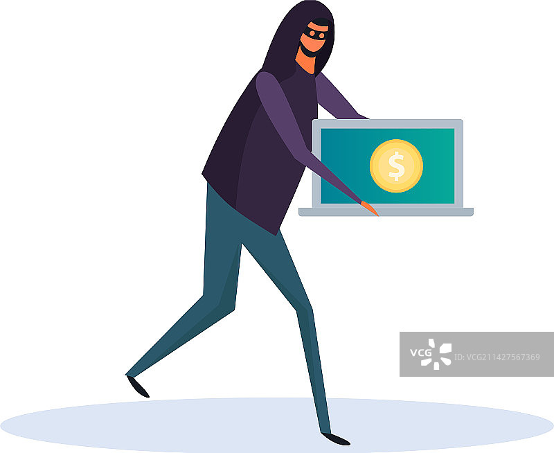 网络犯罪分子笔记本电脑图片素材