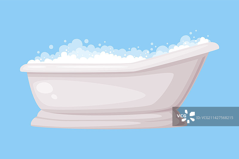 亚克力浴缸，充满肥皂泡图片素材