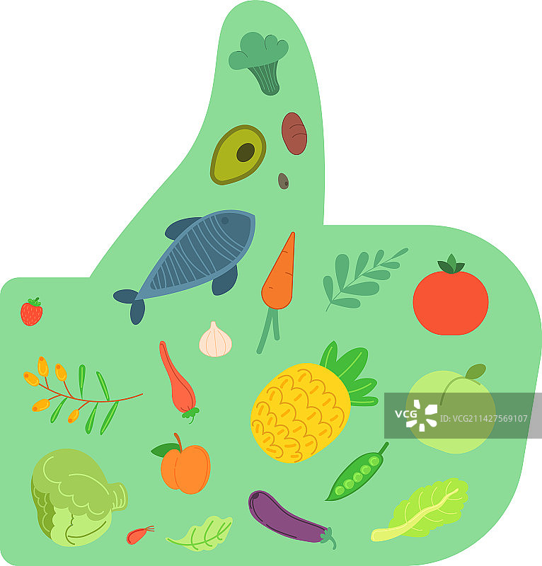 健康食品点赞形状营养图标图片素材