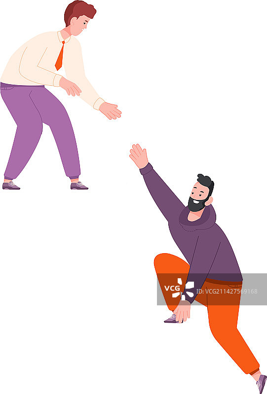 男人帮助攀登的团队合作成功概念图片素材