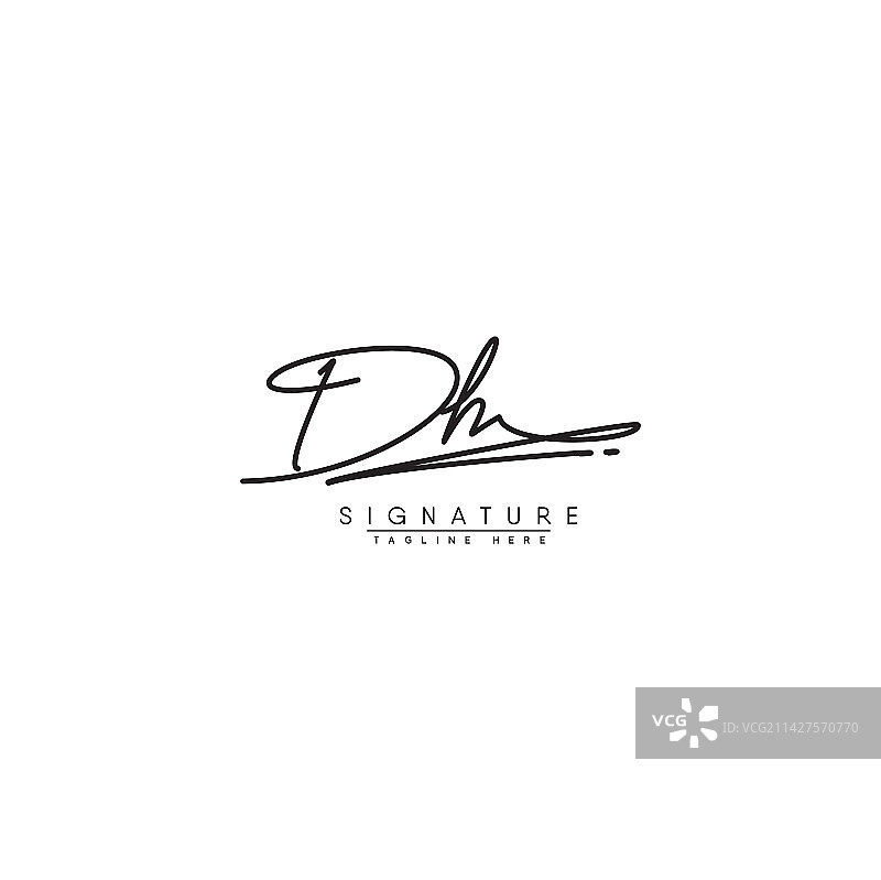 DH字母首字母签名logo设计图片素材
