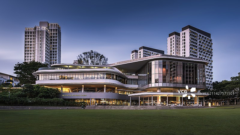 新加坡国立大学自习室日落风光图片素材