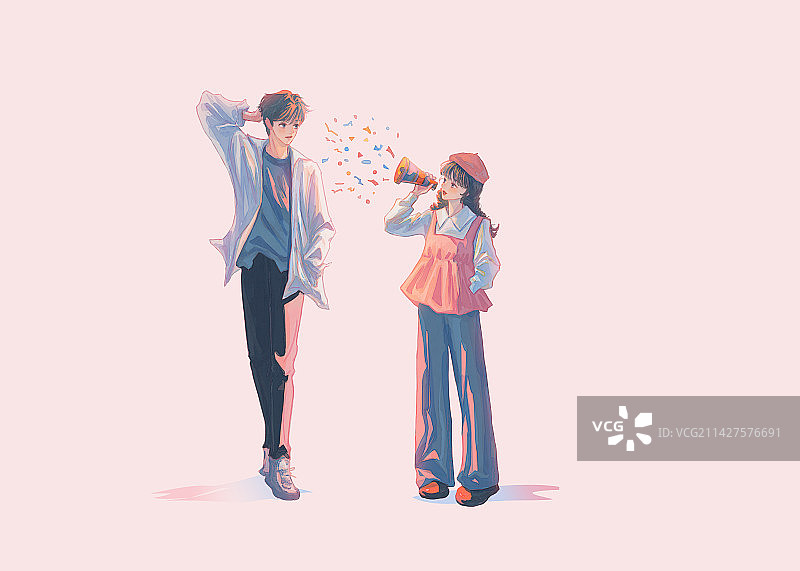 情侣小清新人设图片素材