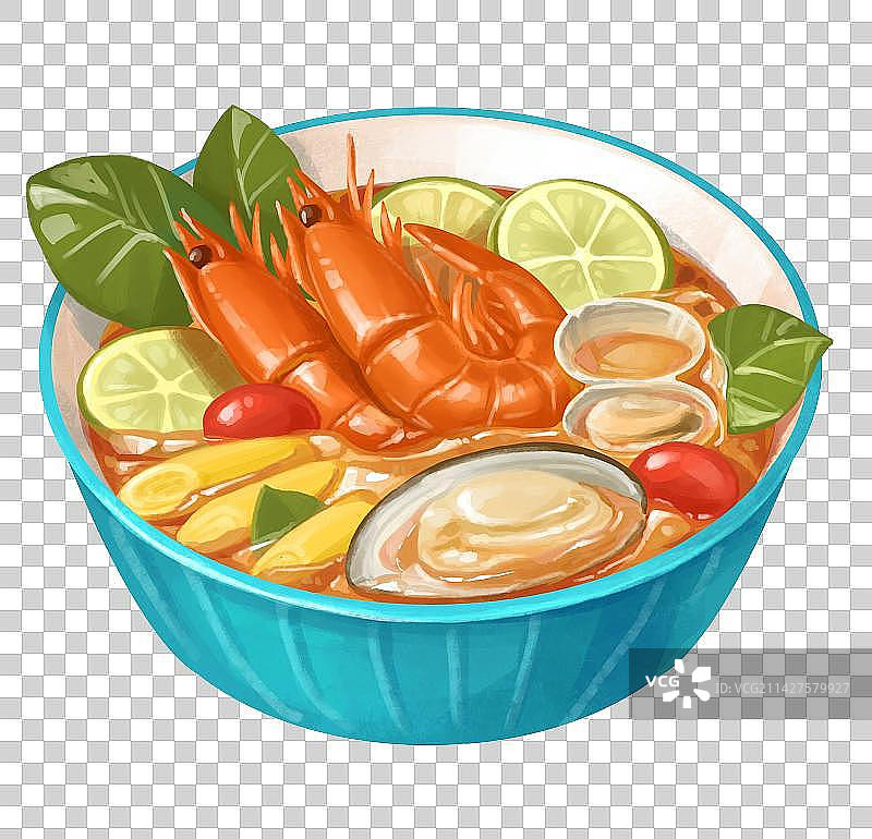 食物冬阴功海鲜汤图片素材