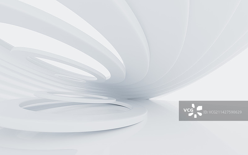白色抽象曲线背景3D渲染图片素材