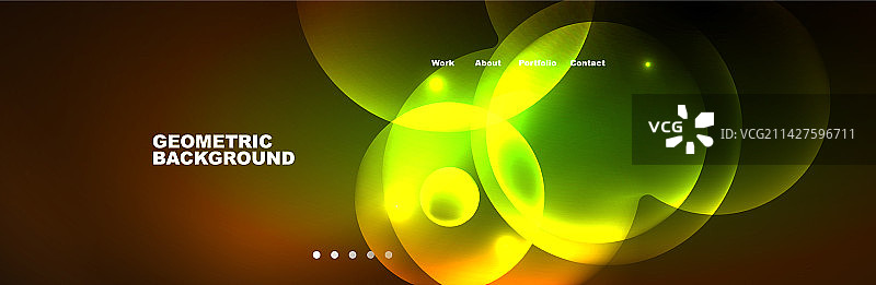 闪亮的霓虹灯圈和气泡黑暗抽象图片素材