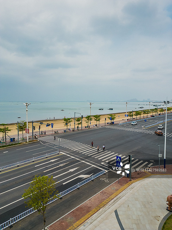北海银滩海景建筑图片素材