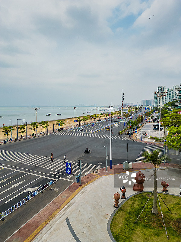 北海银滩海景建筑图片素材