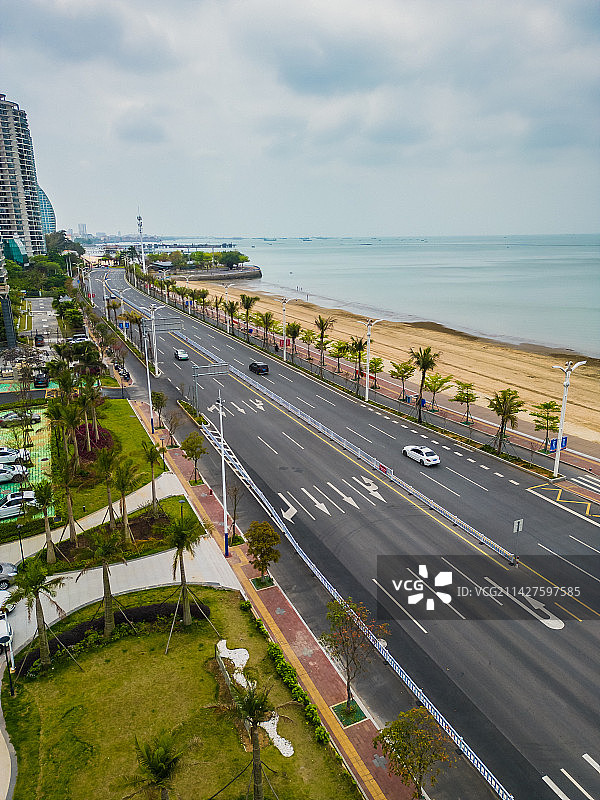 北海银滩海景建筑图片素材