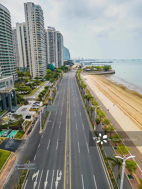 北海银滩海景建筑图片素材