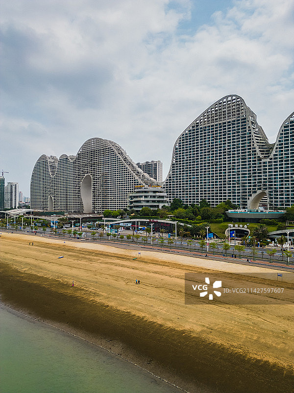 北海银滩海景建筑图片素材