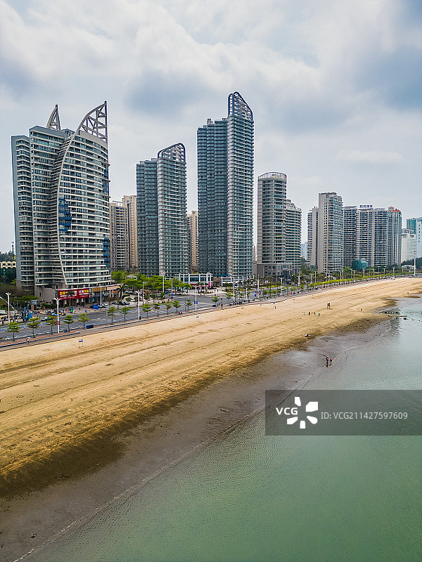 北海银滩海景建筑图片素材