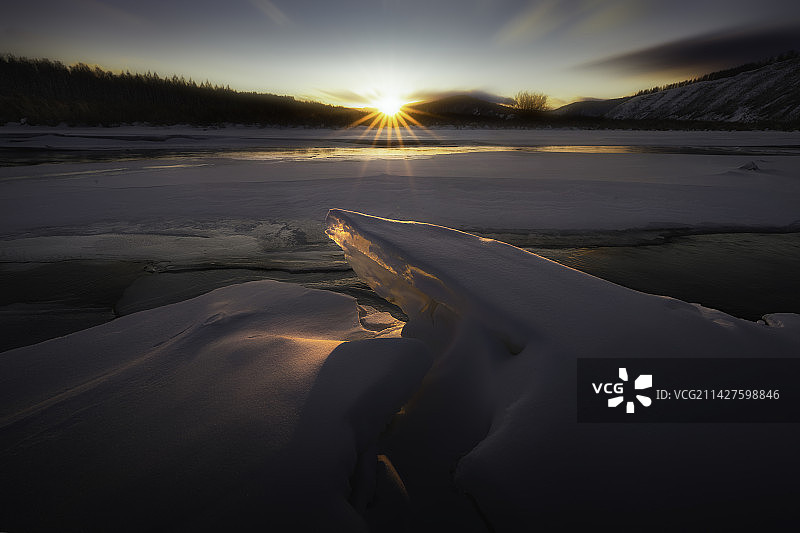 冰河日落图片素材