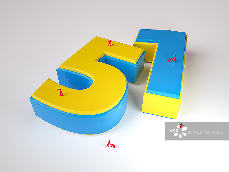 3D渲染的五一劳动节立体字建筑工地图片素材