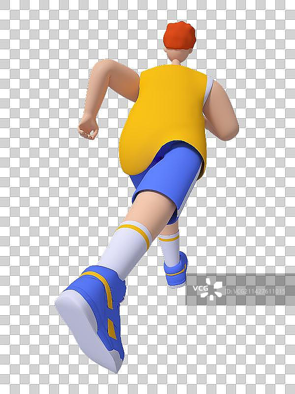 3D建模渲染的运动青年图片素材