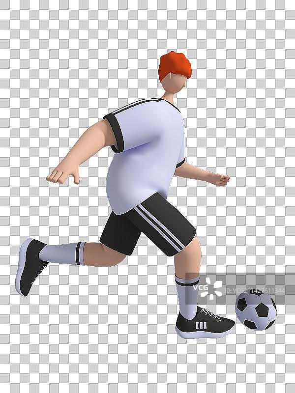 3D建模渲染的足球运动青年图片素材