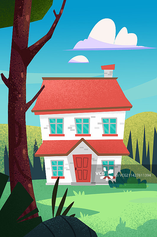 扁平风卡通小房子图片素材