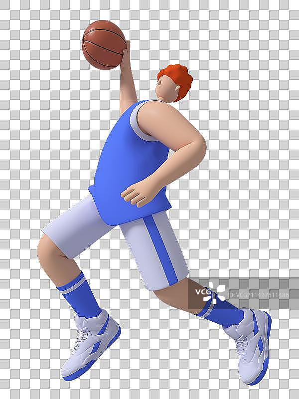 3D建模渲染的篮球运动青年图片素材