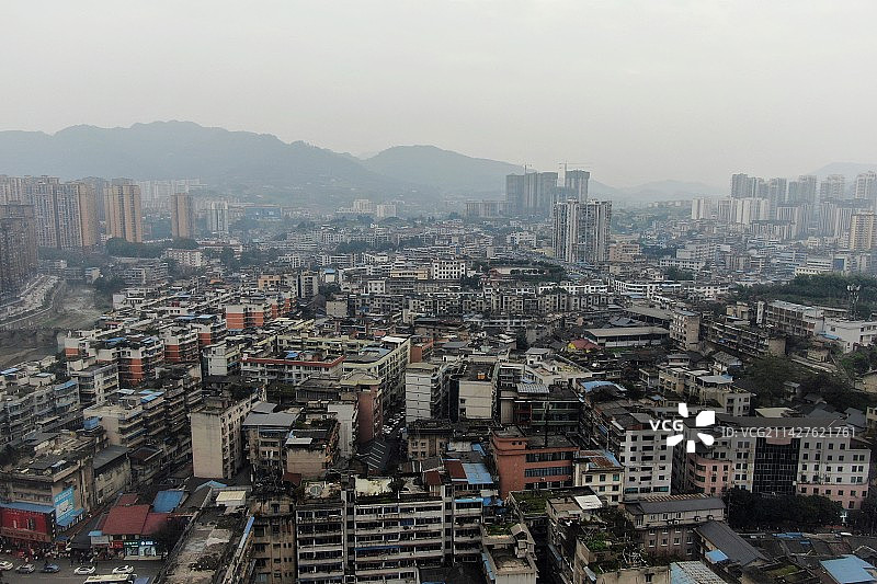 四川泸州叙永城市航拍图片素材