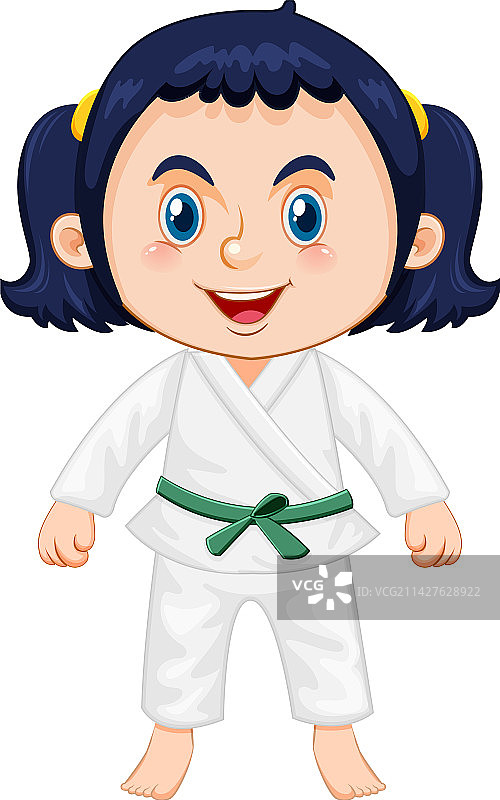 身穿跆拳道服的女孩图片素材