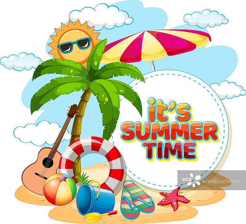 夏季时光文字banner模板图片素材