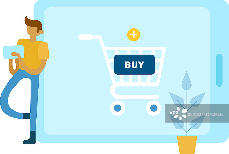 平板电脑购物场景图片素材