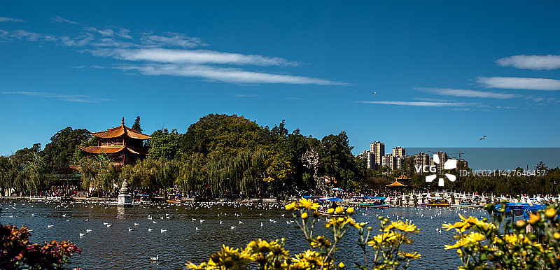 冬天的昆明大观公园图片素材