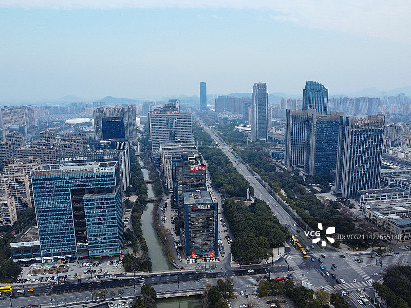绍兴市 柯桥区 明珠文化广场 现代大厦 蓝天大剧院 天虹商场 群贤西路 百花剧场 金柯桥大道 旺角中图片素材