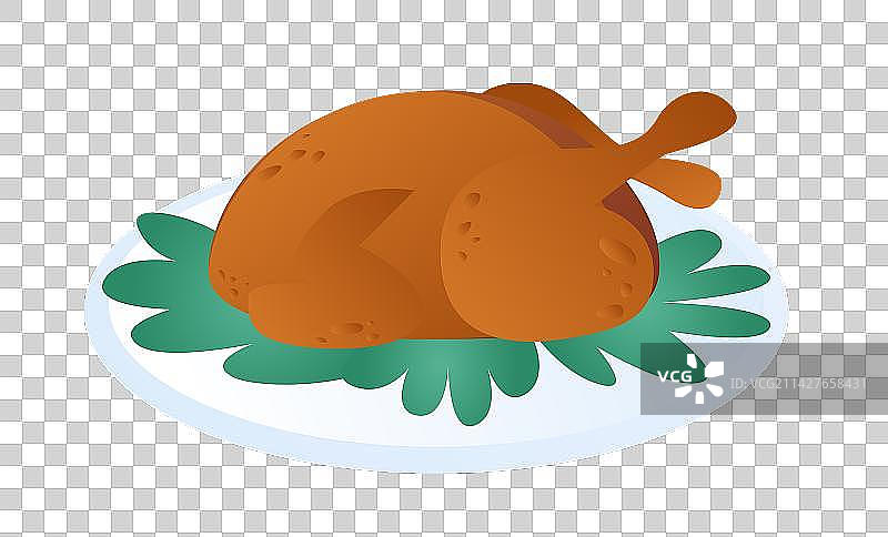 盘子里的烤鸡元素图片素材