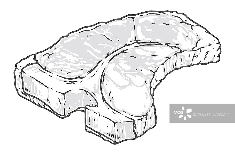 T骨牛排复古单色徽章图片素材