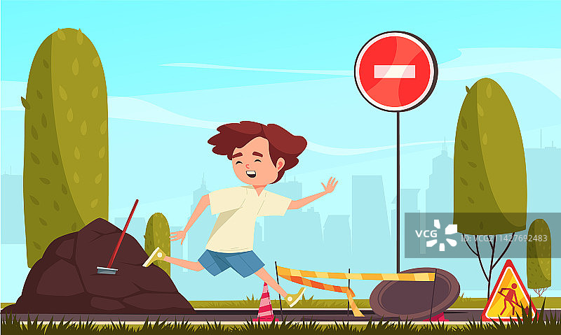 儿童危险卡通图片素材