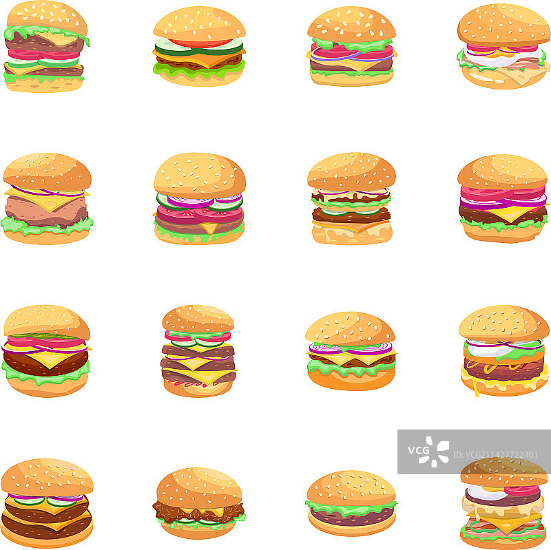 扁平汉堡包图片素材
