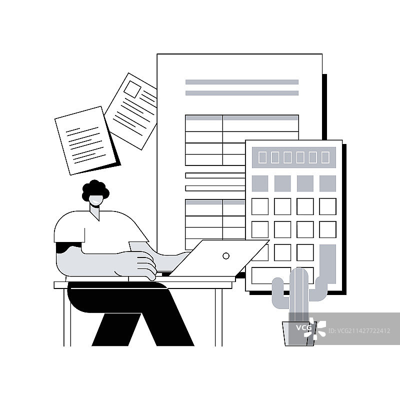 报告你的收入抽象概念图片素材