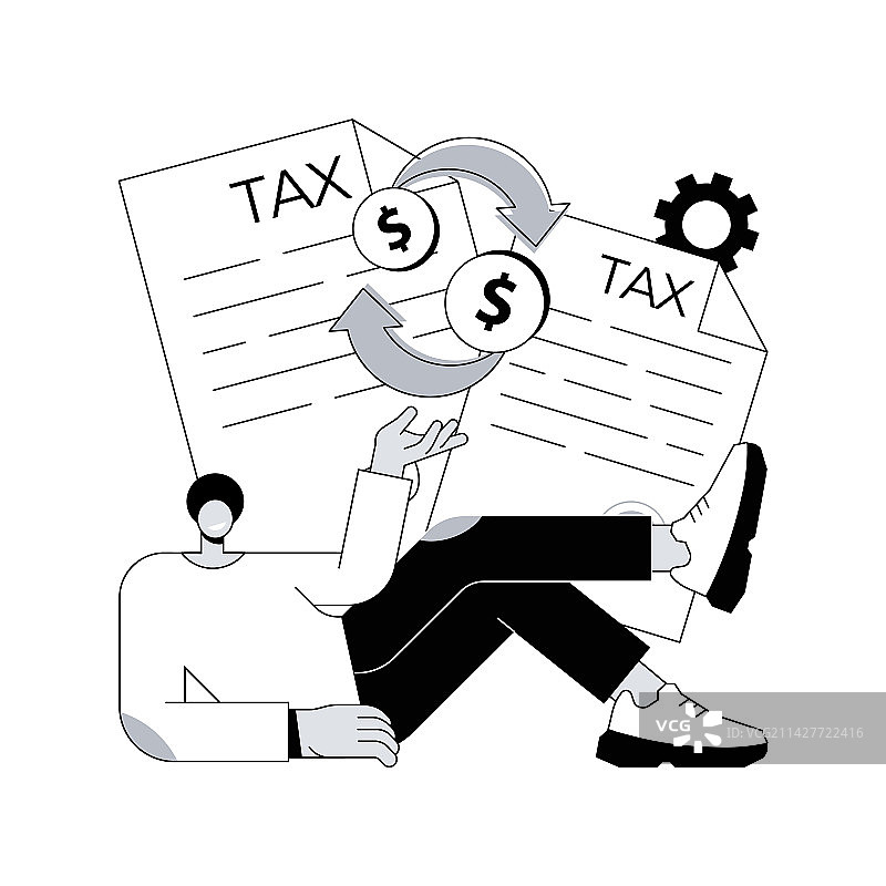 所得税和福利申报抽象概念图片素材