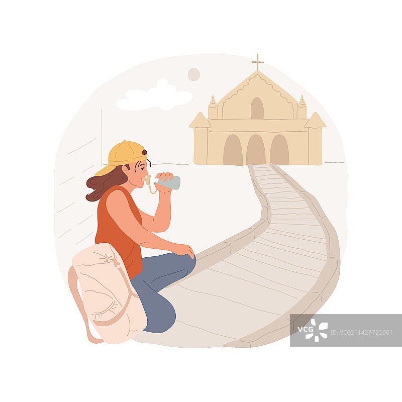 通往僻静圣地的卡通场景图片素材