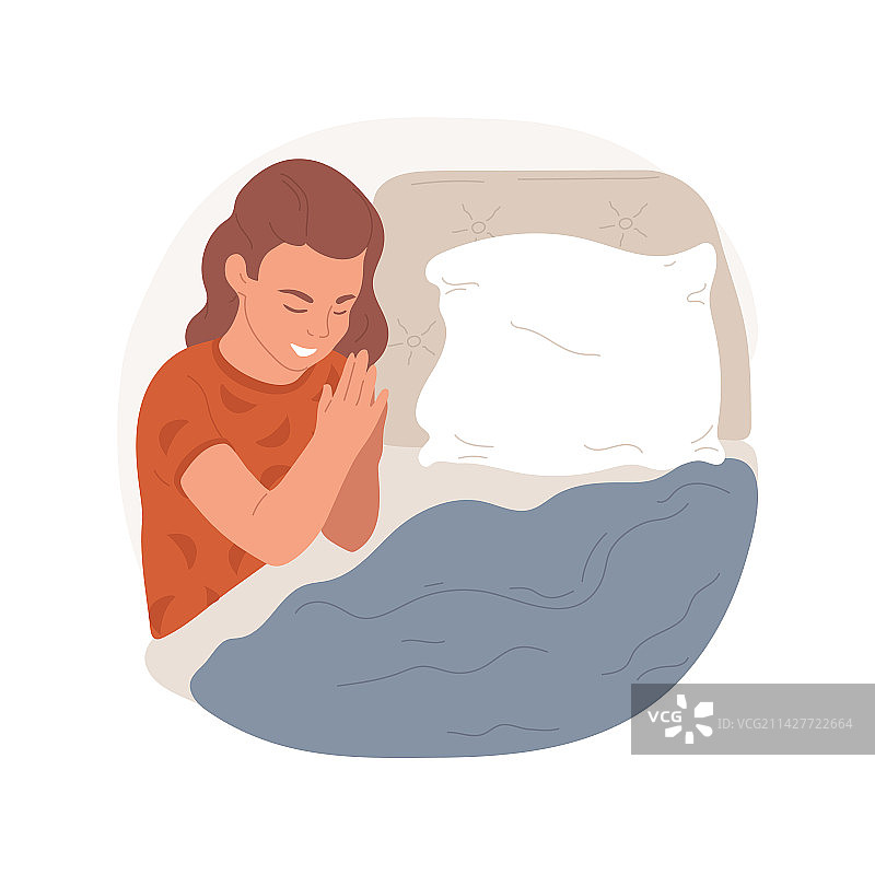 睡前祈祷卡通图片素材