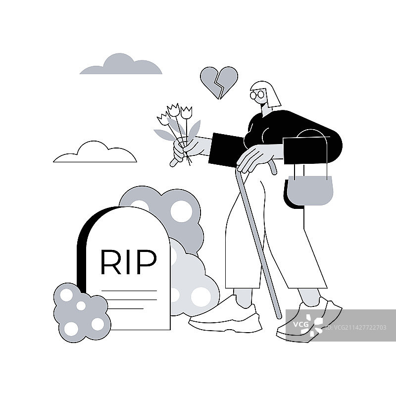 丧偶人士抽象概念图片素材