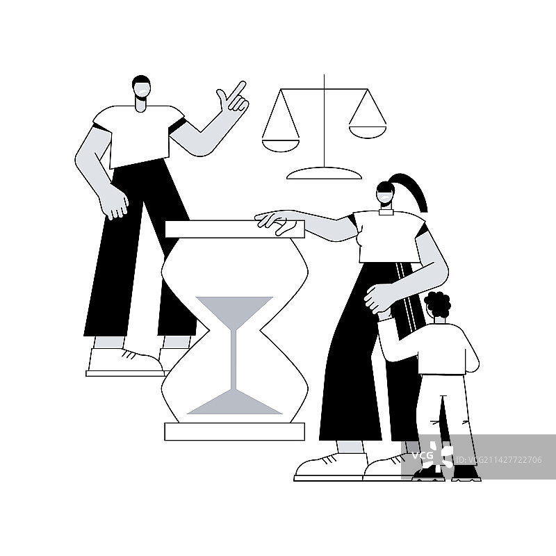 离婚父亲面临的挑战抽象概念图片素材