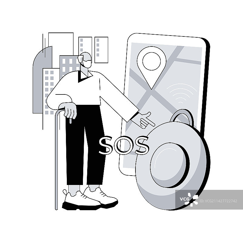 个人紧急按钮抽象概念图片素材